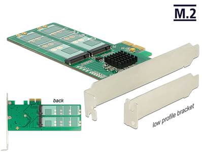 Carte PCI Express > 4 x interne M.2 Key B - Facteur de forme à profil bas