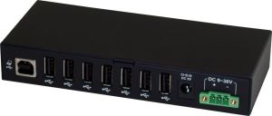 Hub USB 2.0 industriel métallique - 7 ports + double alimentation externe 5 VOLT 3A ou DC 9~36 VOLT 