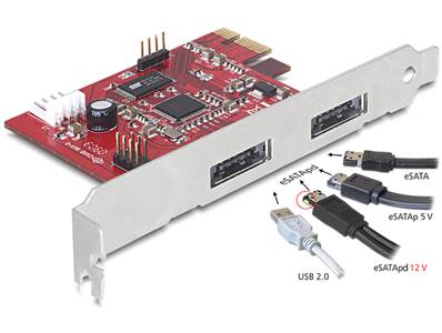 Carte PCI Express > 2x Power Over eSATA 5V/12V