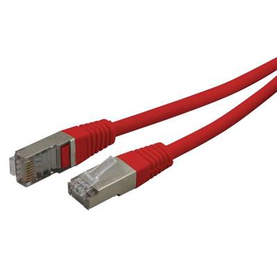 Câble réseau blindé ADSL 5.0m Cat.5e rouge