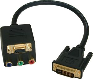 Câble Y 1 DVI M vers 1 VGA F + 3 x RCA