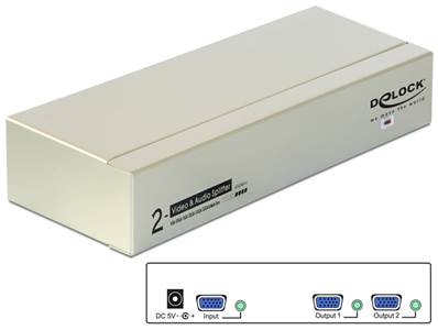 Répartiteur VGA audio et vidéo de 2 ports de 450 MHz