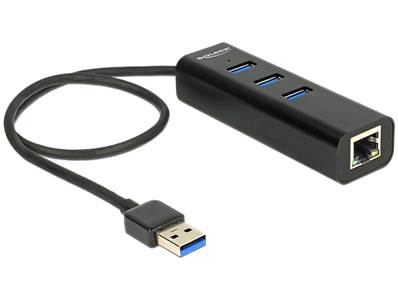 Hub USB 3.0 3 ports + 1 port Gigabit LAN 10 / 100 / 1000 Mbps